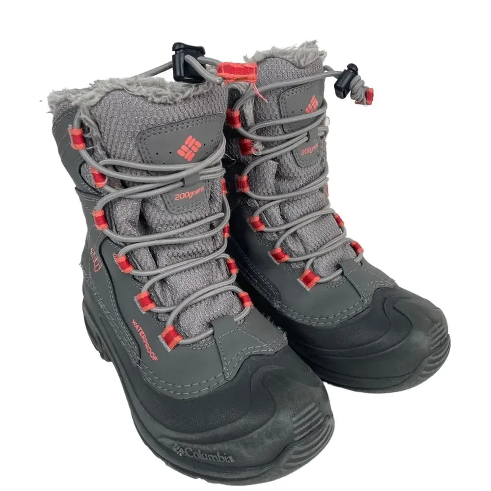 Columbia Bugaboot III Gray Pink Insulated Waterproof Boot Size 1 (Little kid)